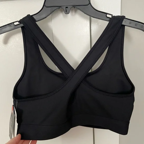 Under Armour Women's Crossback Black Sports Bra - Picture 2 of 3